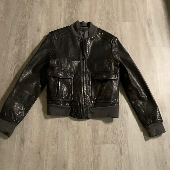 Vintage Rag & Bone 100% Leather Bomber Jacket - Picture 1 of 10